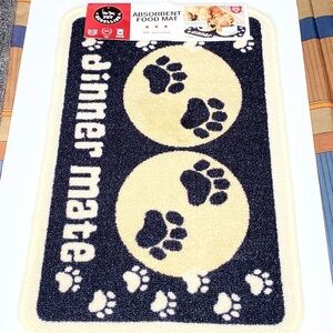 Absorbent Dog Food Mate - Navy Blue & Beige - New with Tag